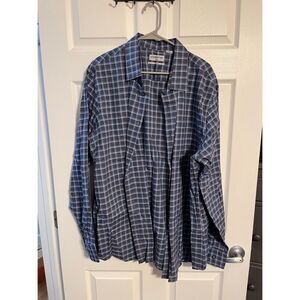 Mens claiborne xxl button down shirt stretch slim blue purple black 80s design